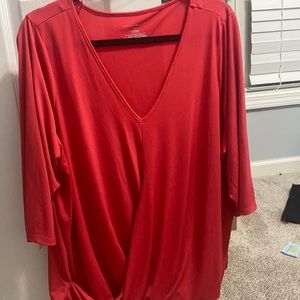 Womens plus size boutique 2x coral three fourth sleeve top